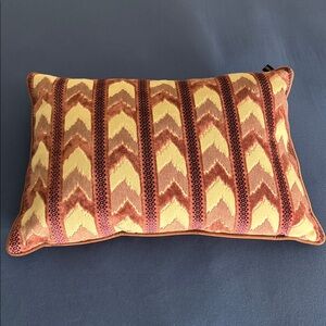 Western Pink and white Chevron Patterned feather filled accent Pillow girly cute